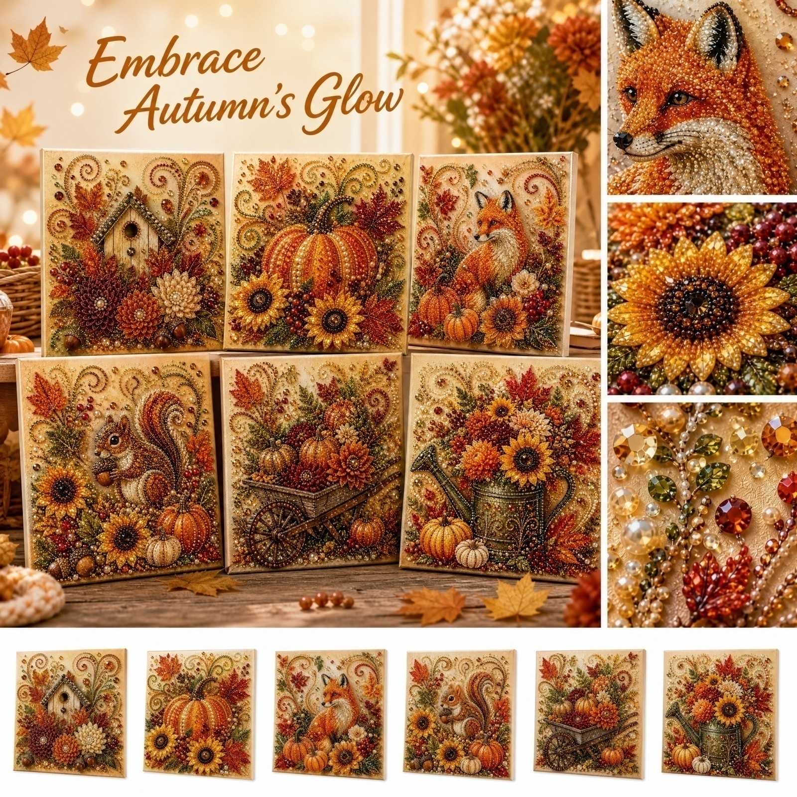 Art And Craft Autumn - Kit Pittura Perle Fai-da-te a Tema