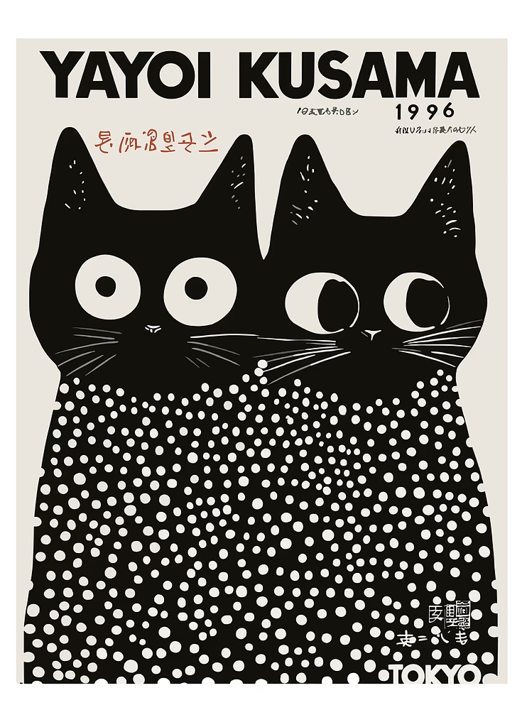 Yayoi Kusama Black Cats Series - Art Craft House recensione e prezzo