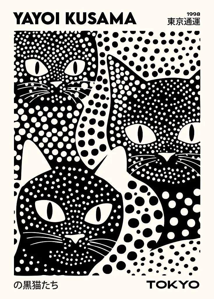 Yayoi Kusama Black Cats Series - Art Craft House recensione e prezzo